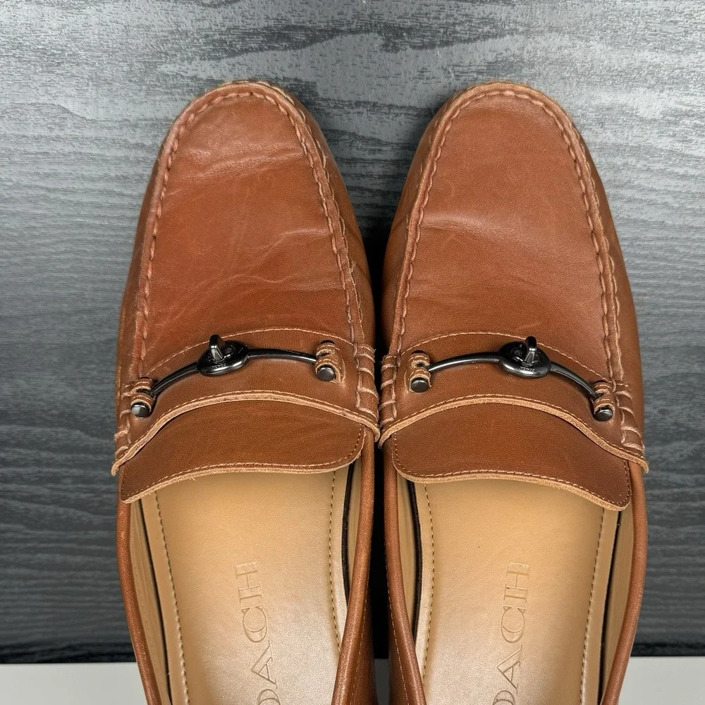 Coach Mott Driver FG2984 Brown Leather Loafer Dress Shoes Mens Size 10.5 D